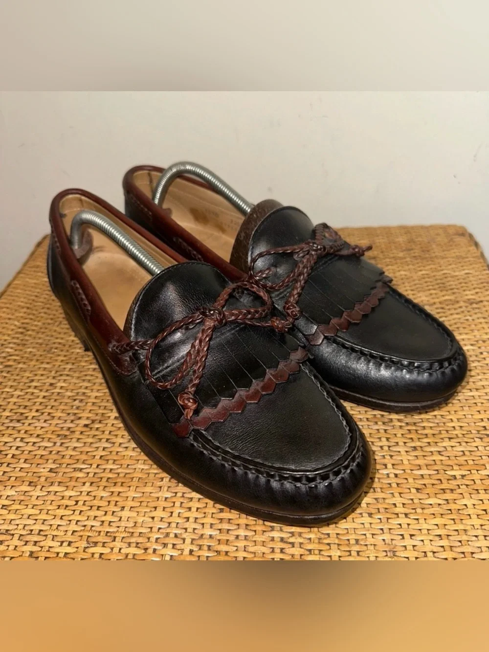 Alan Edmonds “Woodstock “Black /Brown Leather Loafers Sz 10D